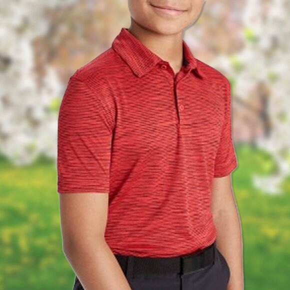 NWT Red Striped Golf Polo Shirt - Boys Size L (12/14) - All in Motion T-Shirts - Picture 3 of 3